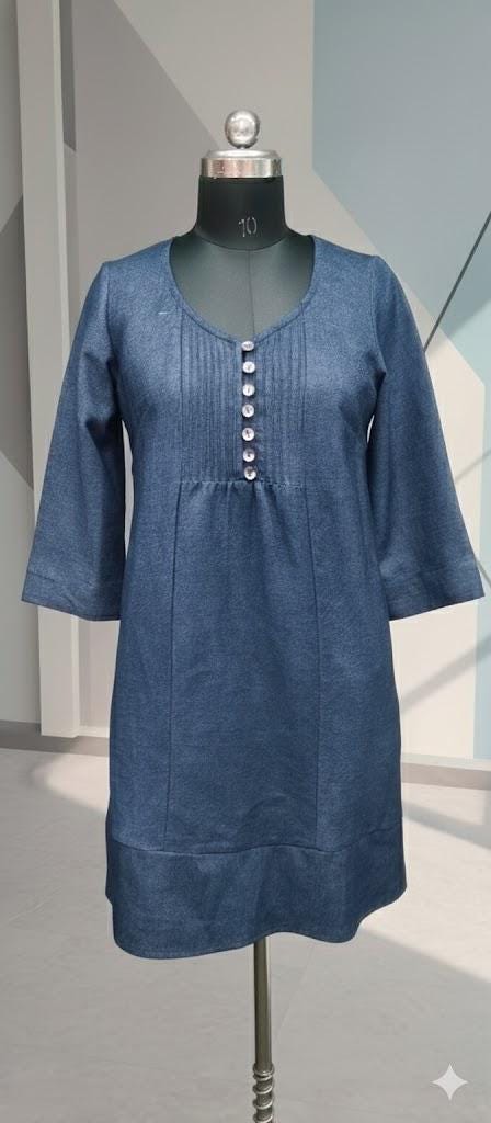 Everyday Elegance Denim Midi Dress with Pockets